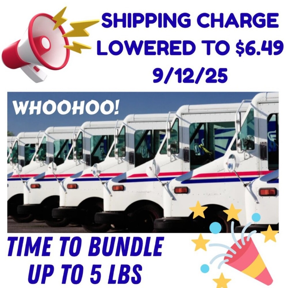 BUYERS: Great time to bundle your items up to 5 lbs. with discounted shipping!